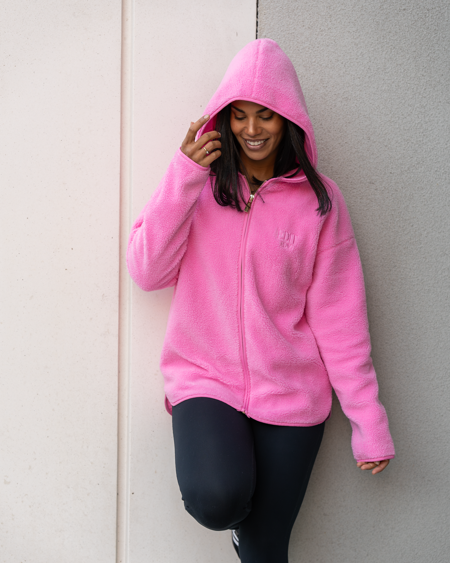 Teddy Sherpa Hoodie - Pink Cosmo