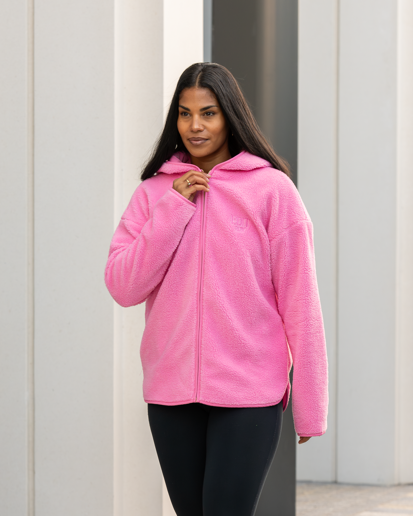 Teddy Sherpa Hoodie - Pink Cosmo