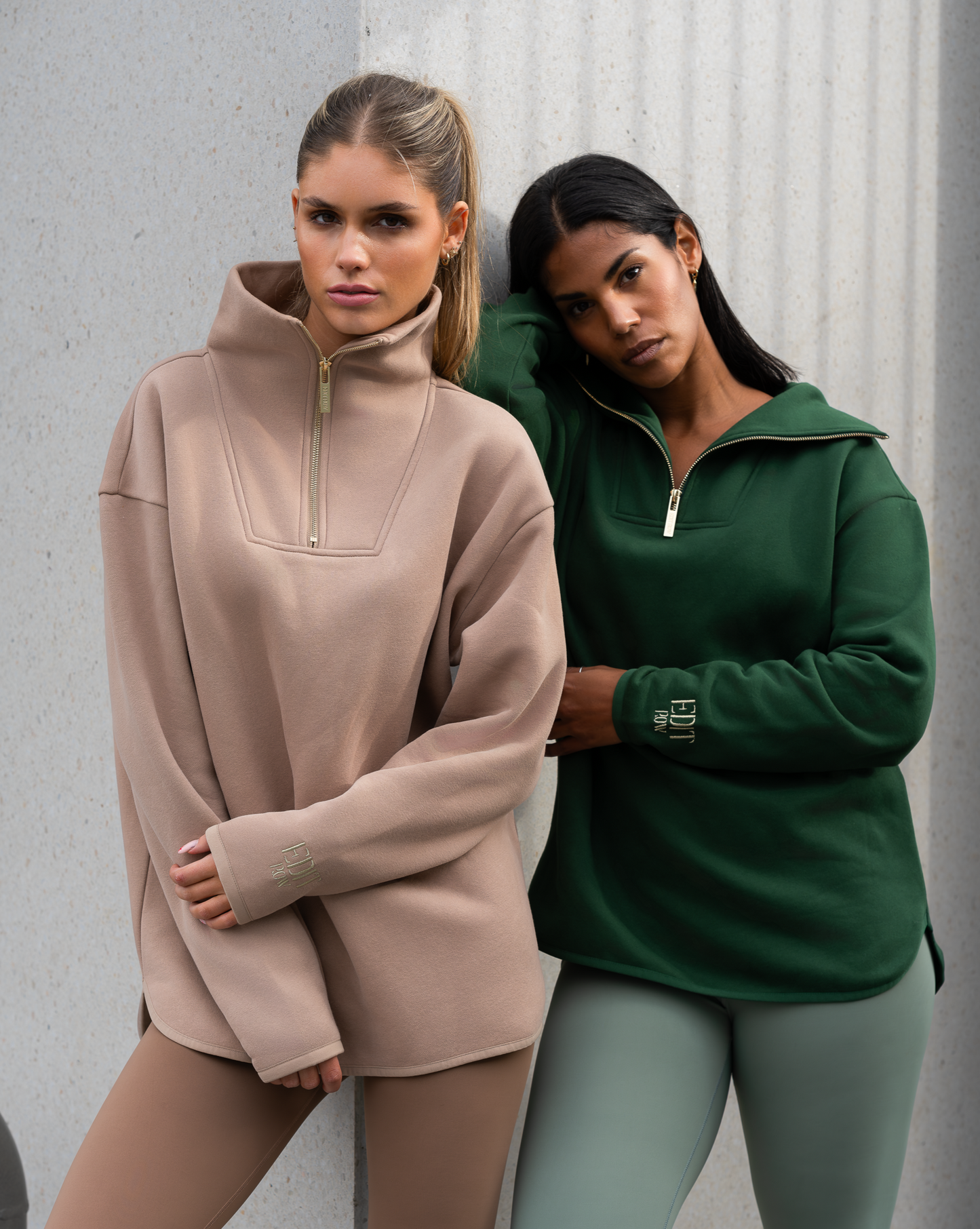 Elle Funnel Neck - Winter Green
