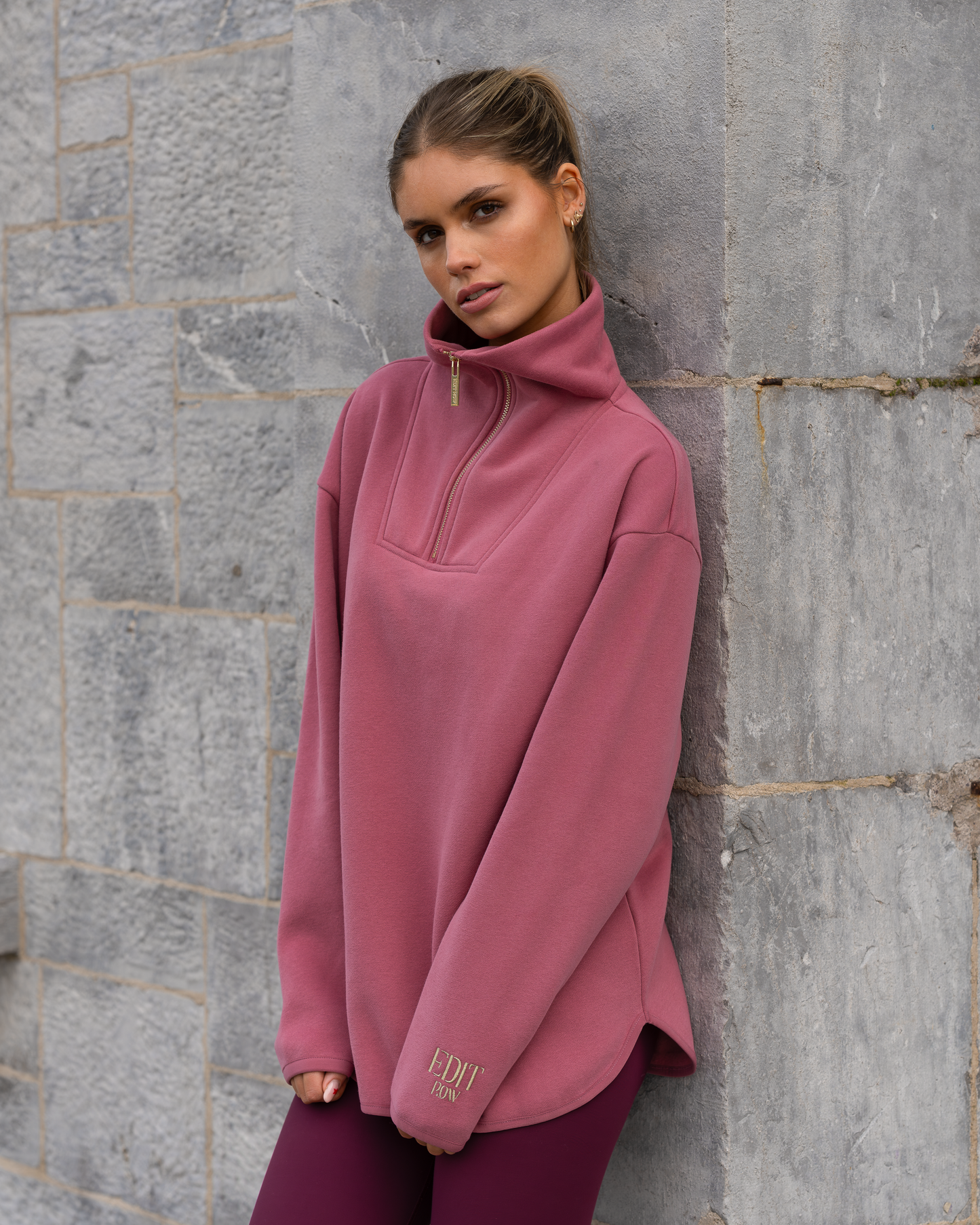 Elle Funnel Neck - Berry