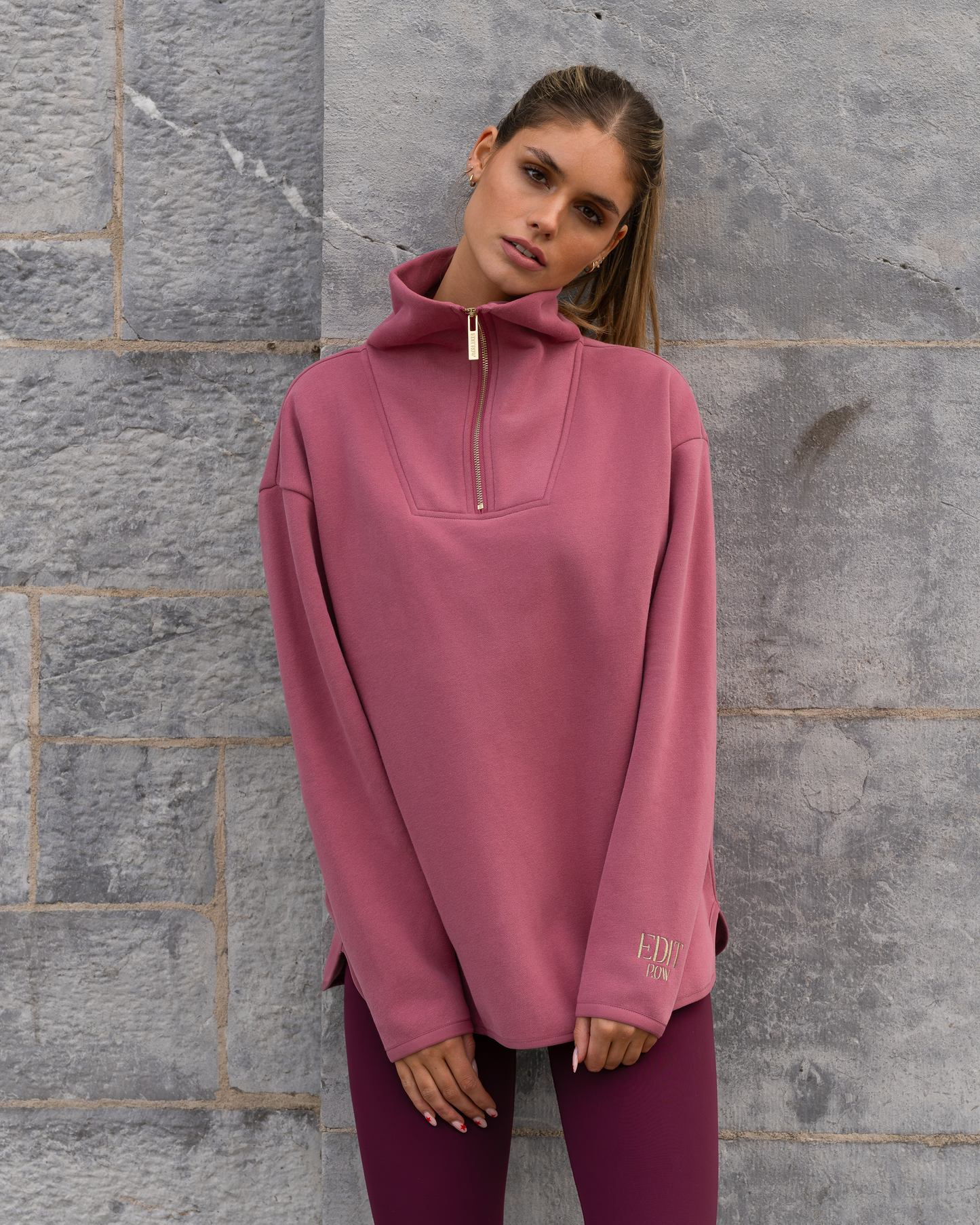 Elle Funnel Neck - Berry