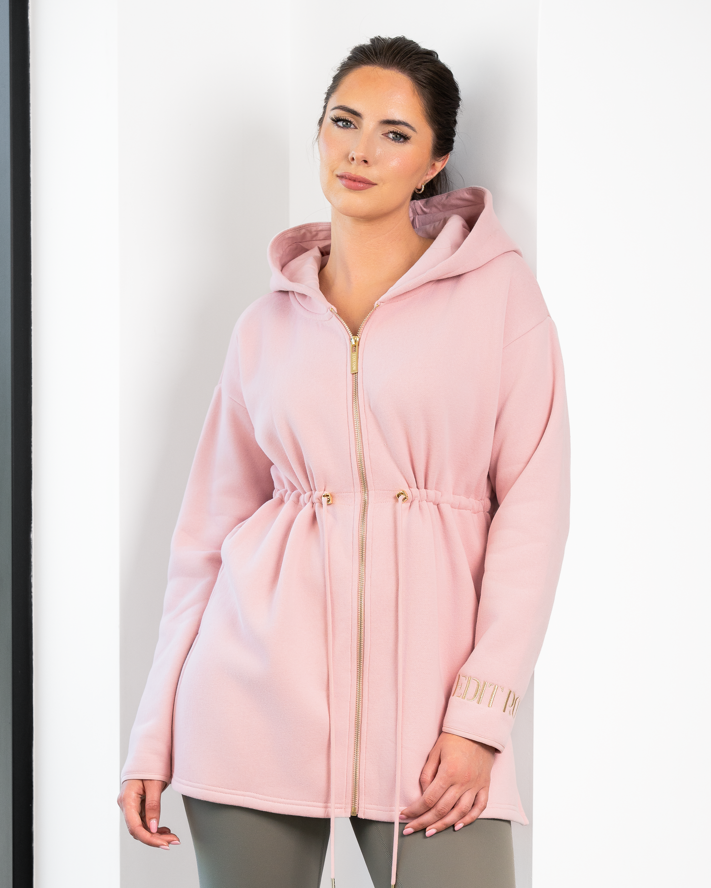 Klum Tailored Fit Full Zip Hoodie - Dusky Pink