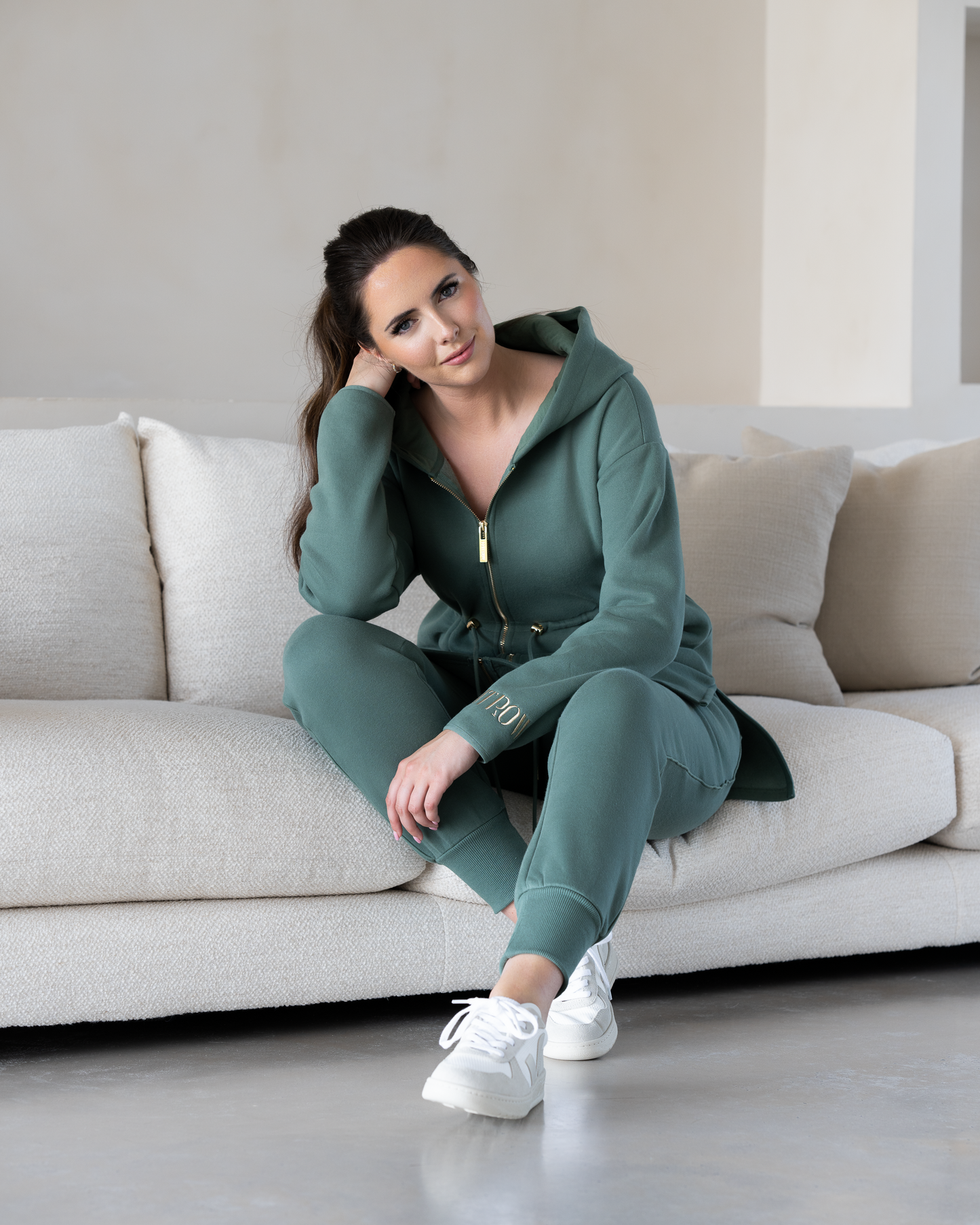 Klum Tailored Fit Full Zip Hoodie - Fern Green