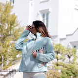 Last Chance Cosy fleece Powder Blue drawstring