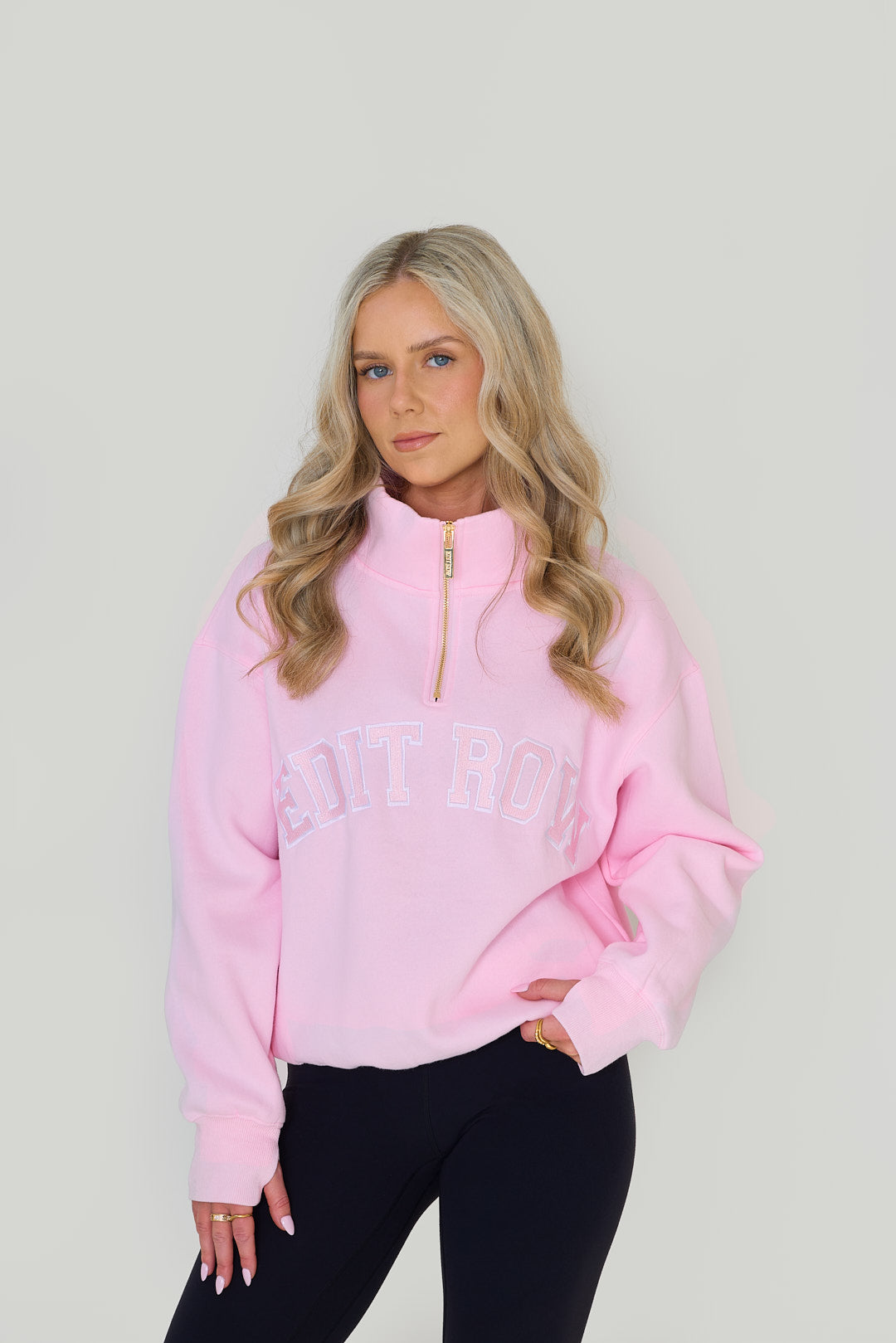 アイドル ZB1 ROSE QUARTER ZIP-UP Claudia HALF-ZIP Pink Mist – Edit Row