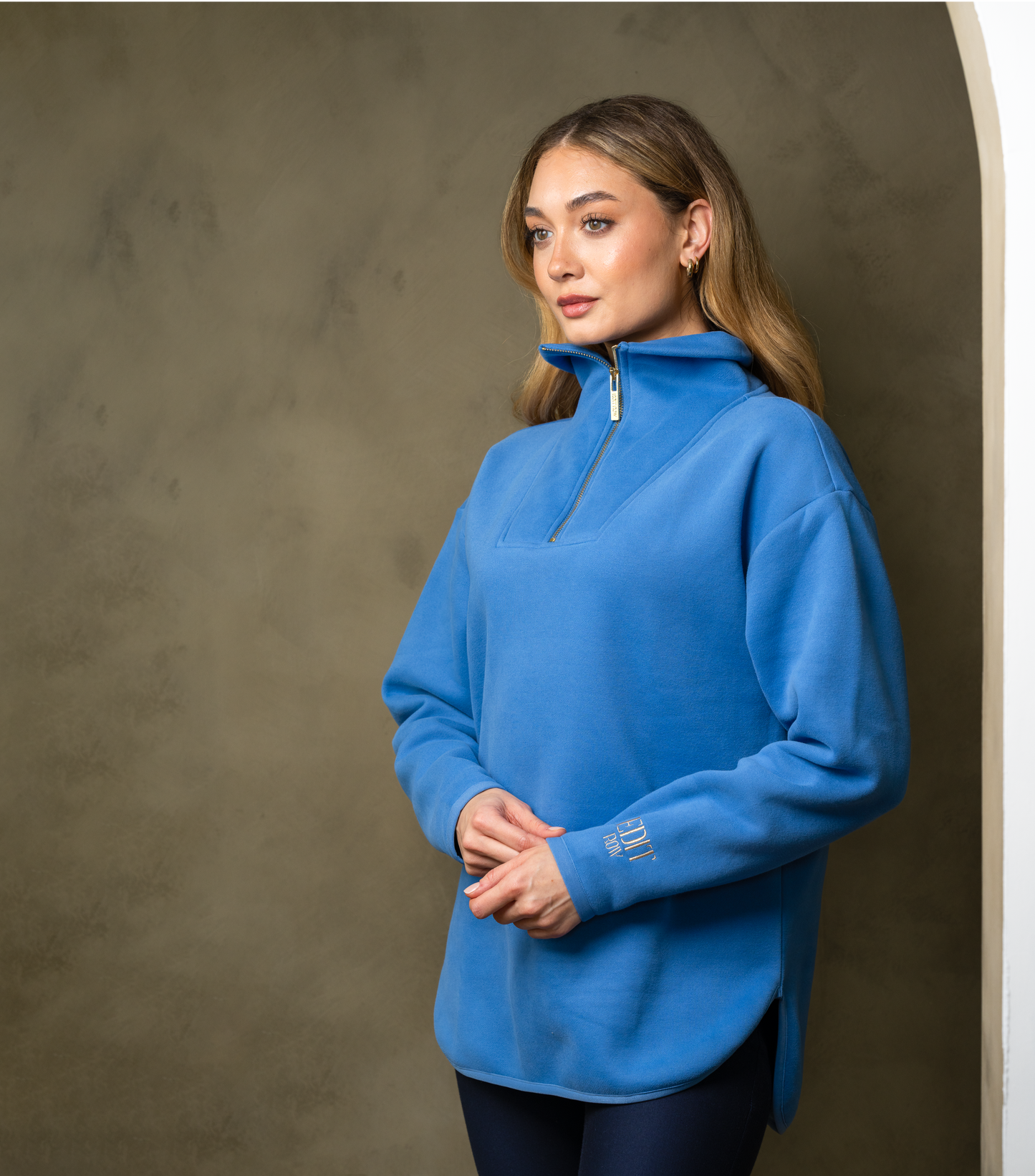 Elle Funnel Neck - Ocean