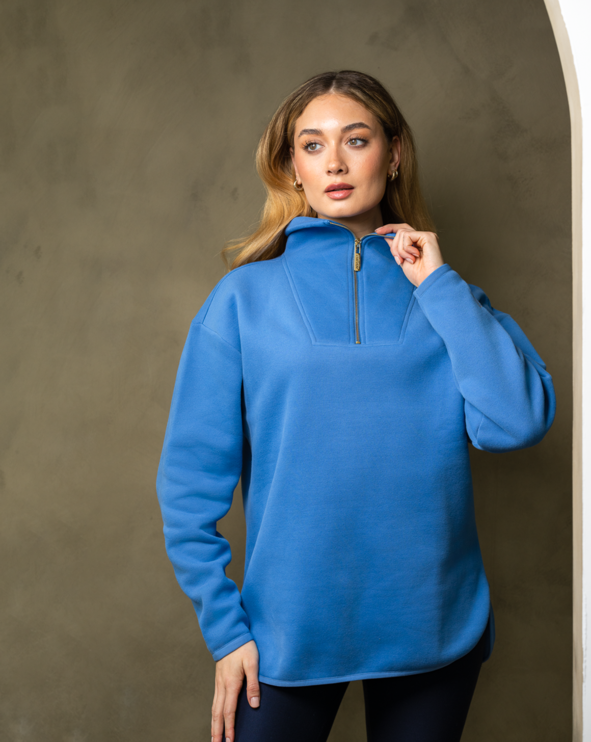 Elle Funnel Neck - Ocean