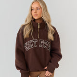 PRE ORDER 3-4 weeks dispatch Claudia HALF-ZIP Chocolate Brown