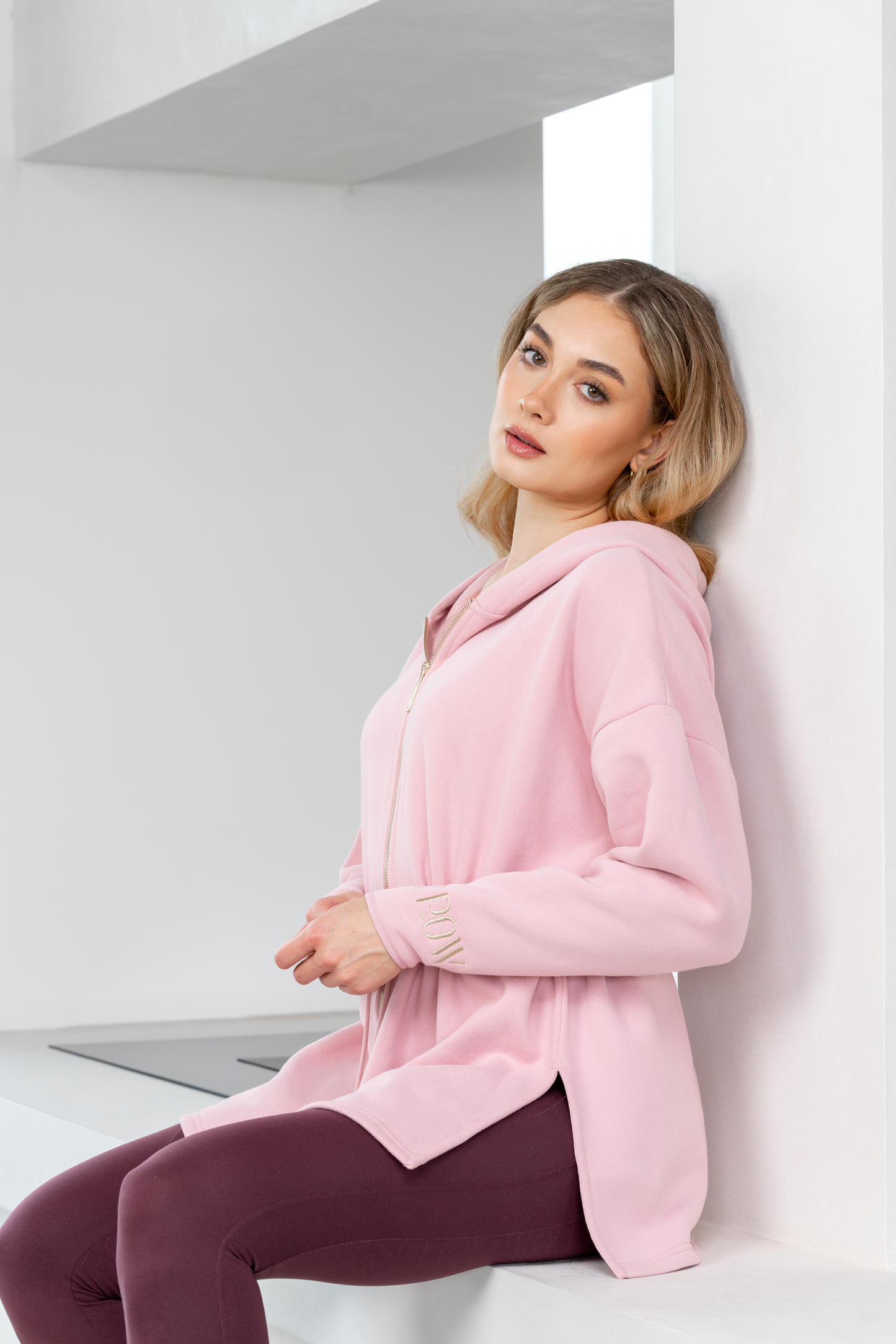 Klum Full Zip Hoodie - Dusky Pink