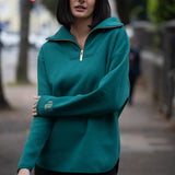 Elle Funnel Neck - Moody Teal