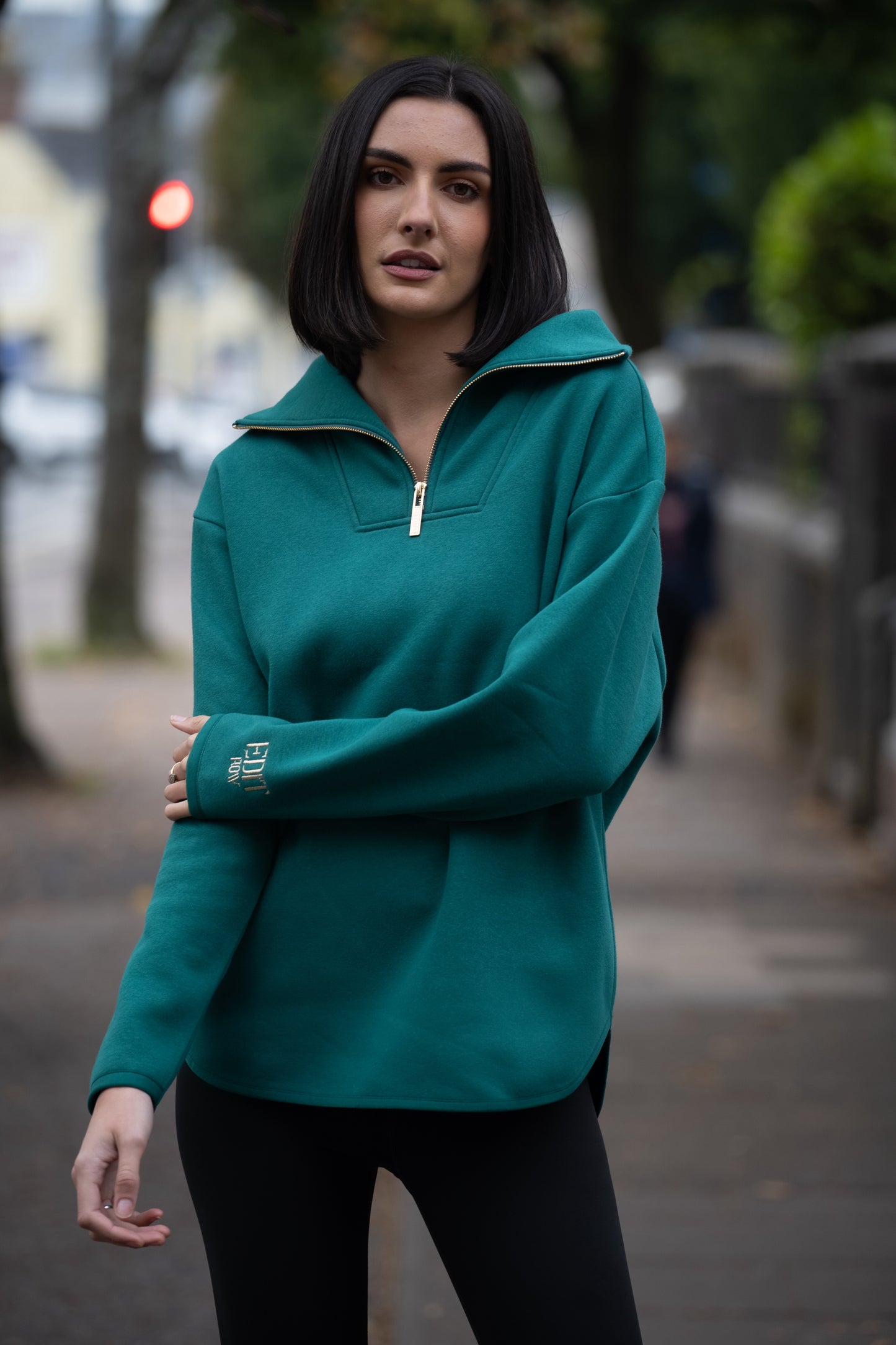 Elle Funnel neck Moody Teal