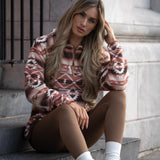Last chance Elle Printed Fleece - Warm Coco