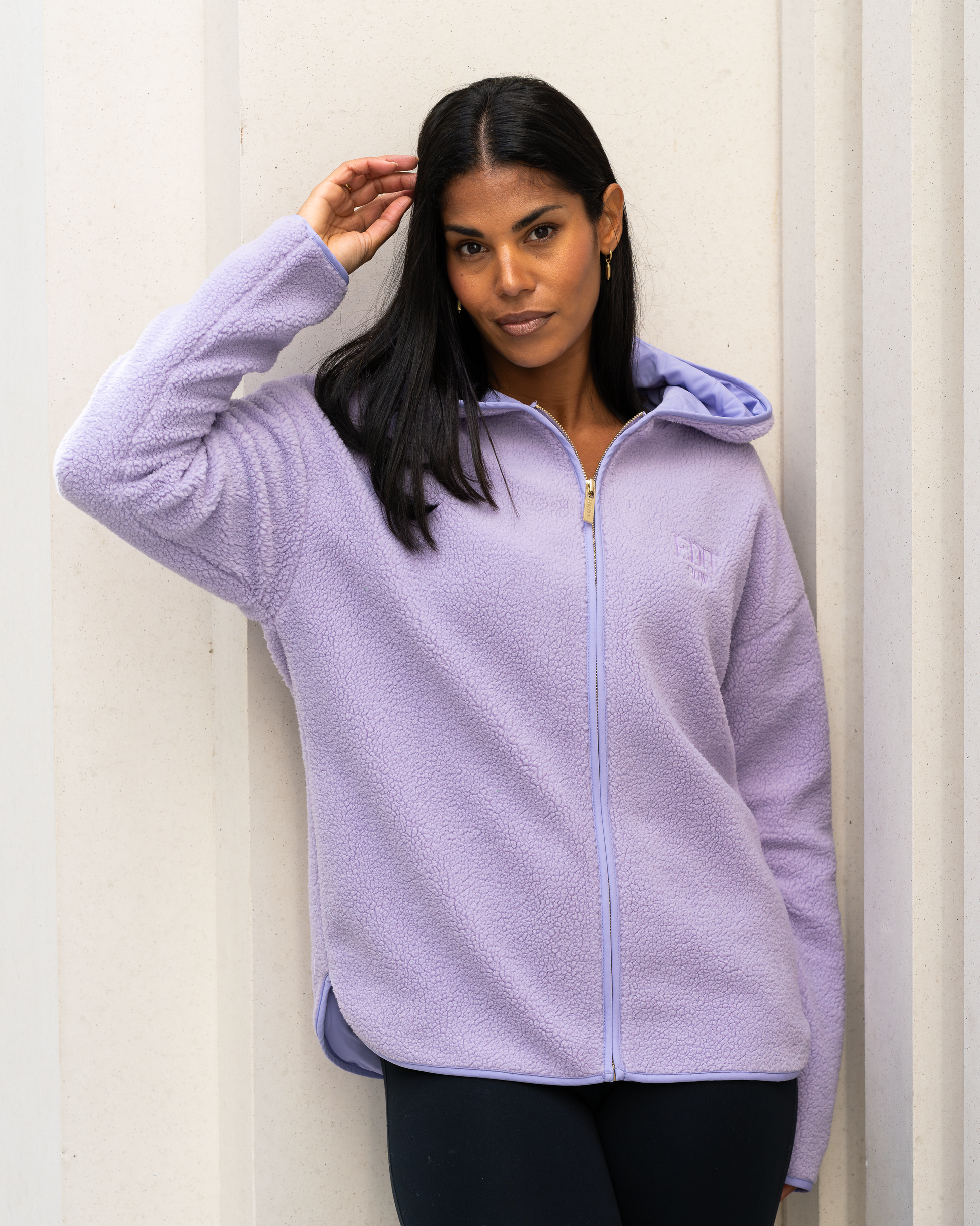 Teddy Sherpa Hoodie Lilac