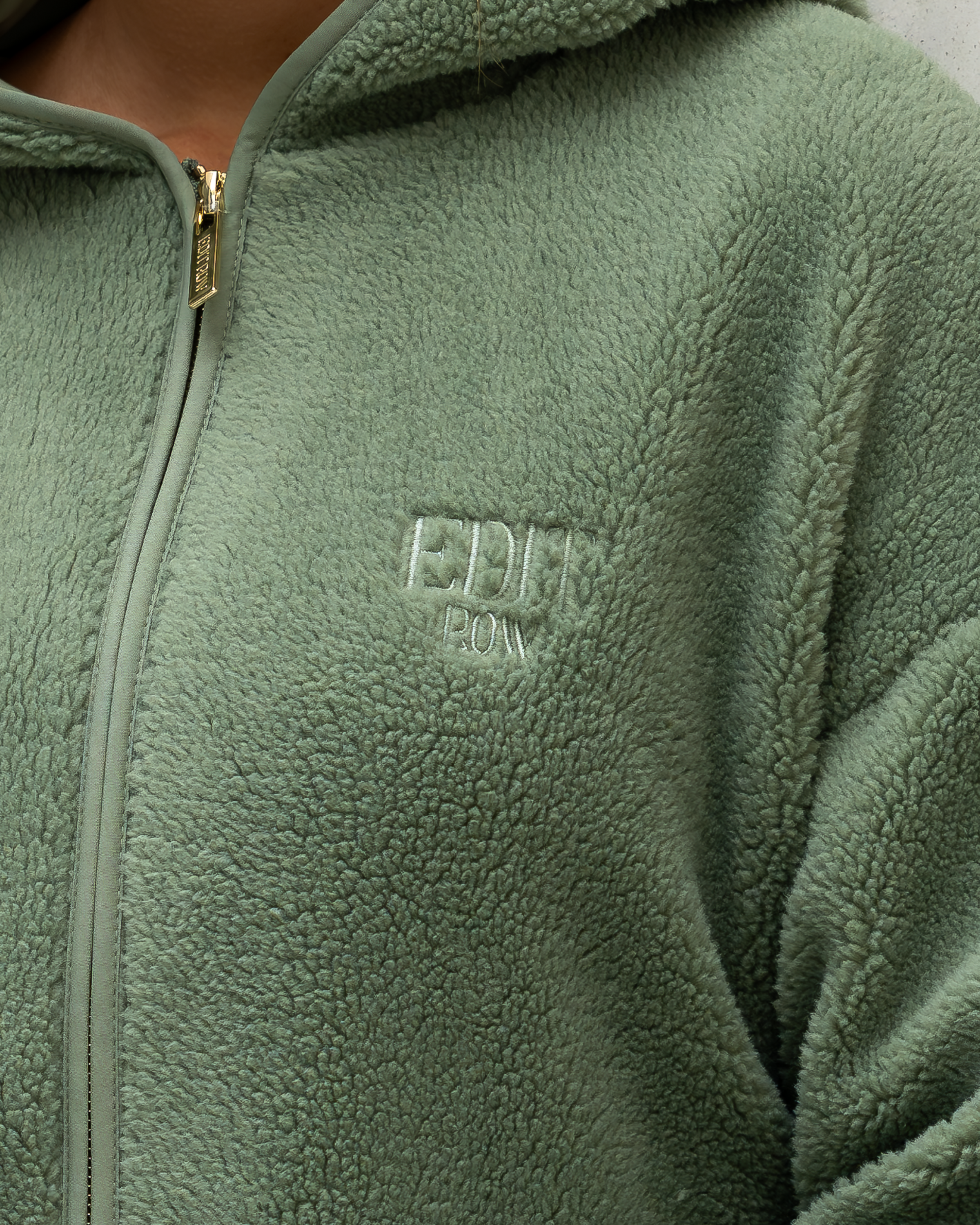 Teddy Sherpa Hoodie - Tonal Fern