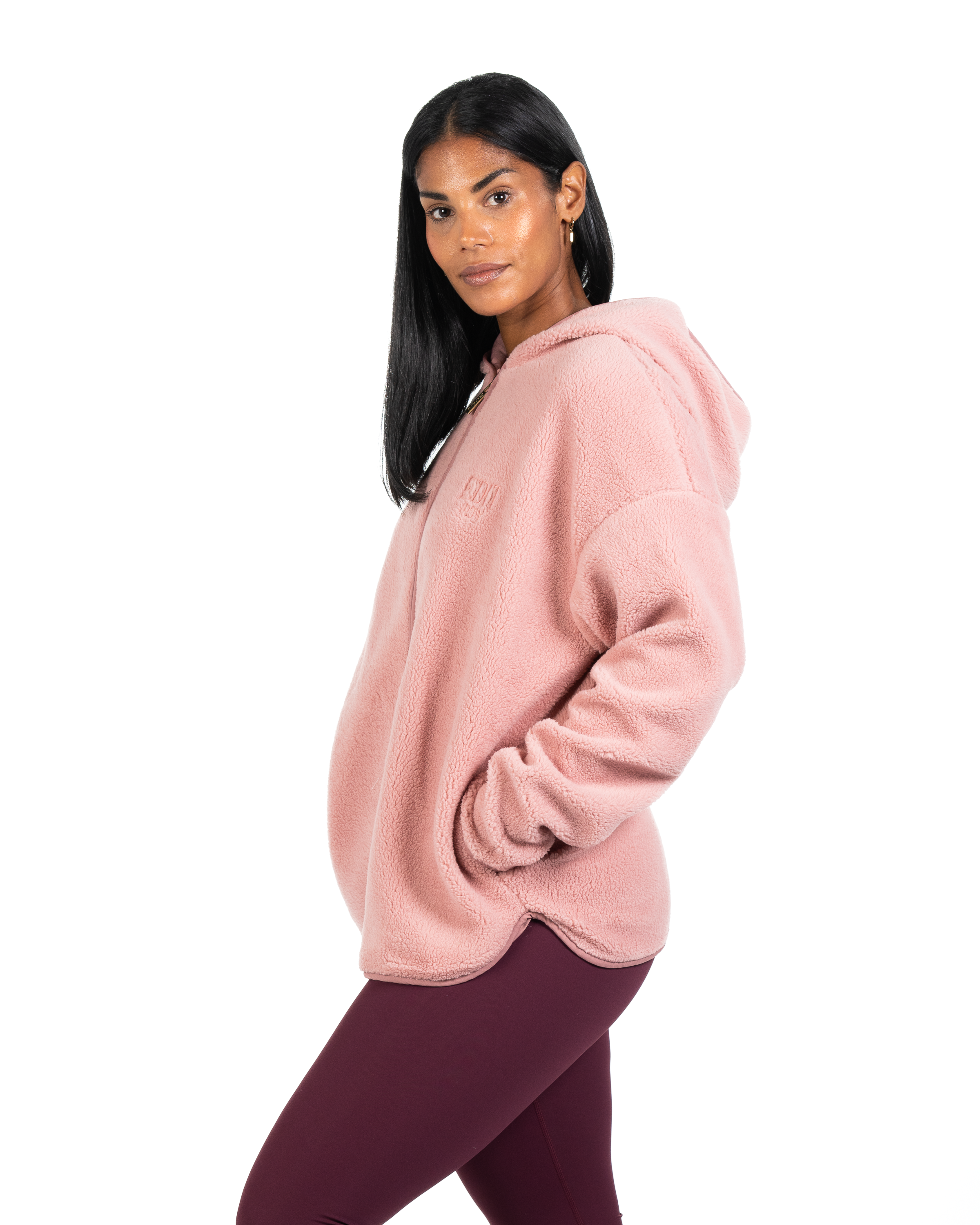 Teddy Sherpa Hoodie - Rose