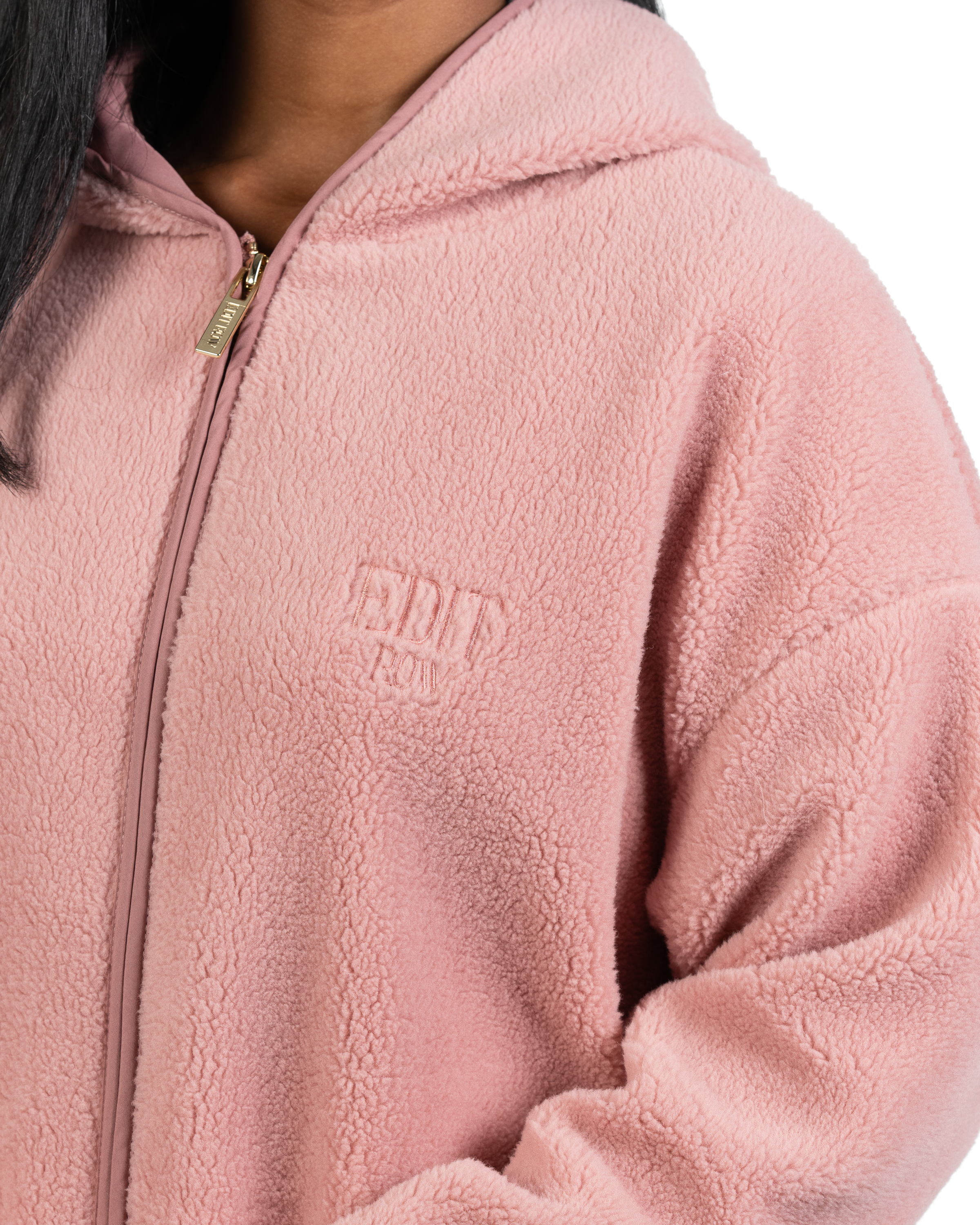 Teddy Sherpa Hoodie - Rose