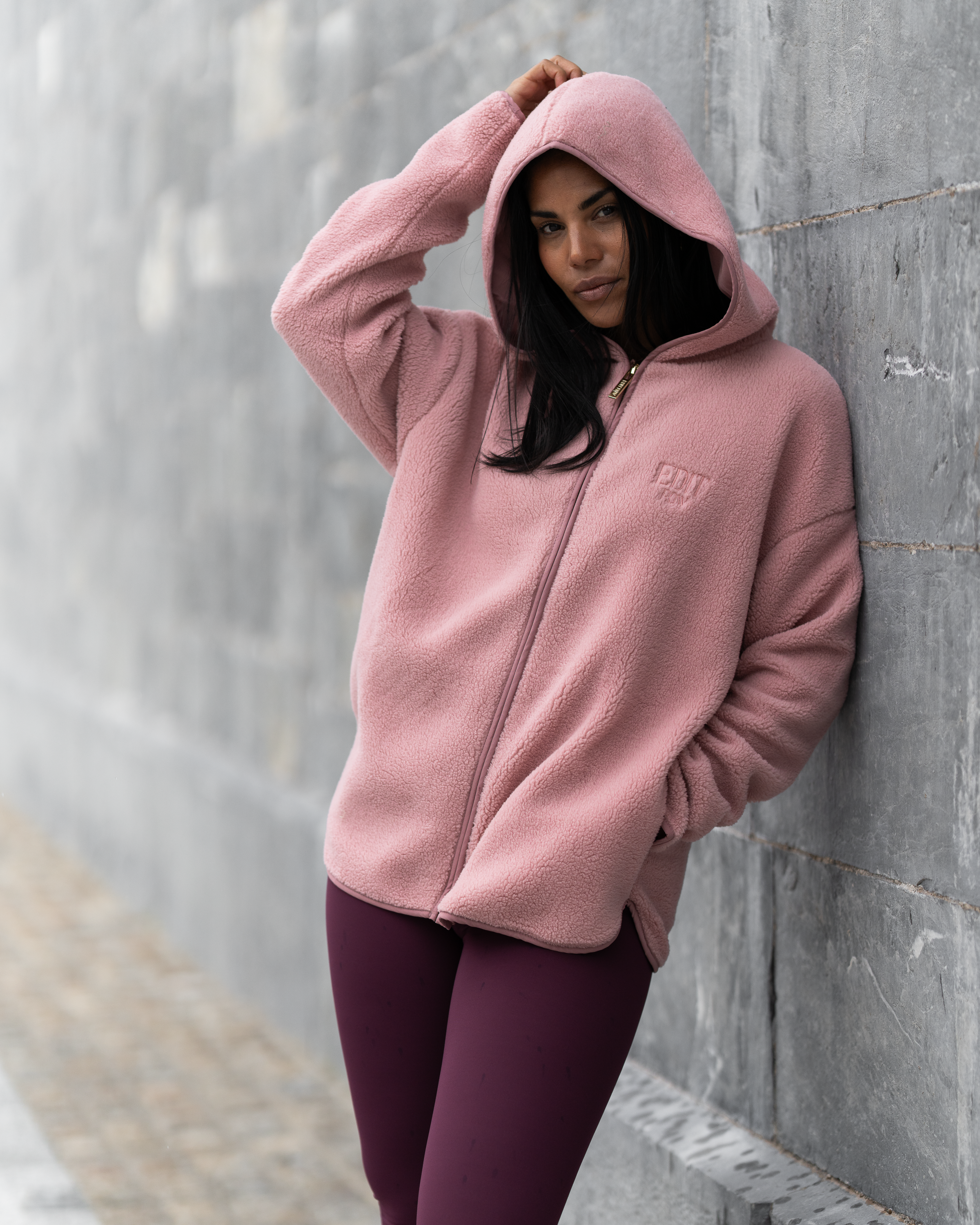 Teddy Sherpa Hoodie - Rose