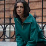 Elle Funnel Neck - Moody Teal