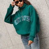 Claudia HALF-ZIP Hunter Green