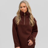 Elle Funnel Neck - Brownie
