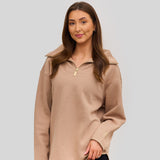 Elle Funnel Neck - Latte