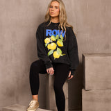 Acid Wash Cotton Crew Lemon