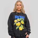 Acid Wash Cotton Crew Lemon