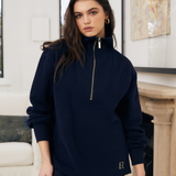 Campbell Funnel Zip Sweater - Sailor Navy